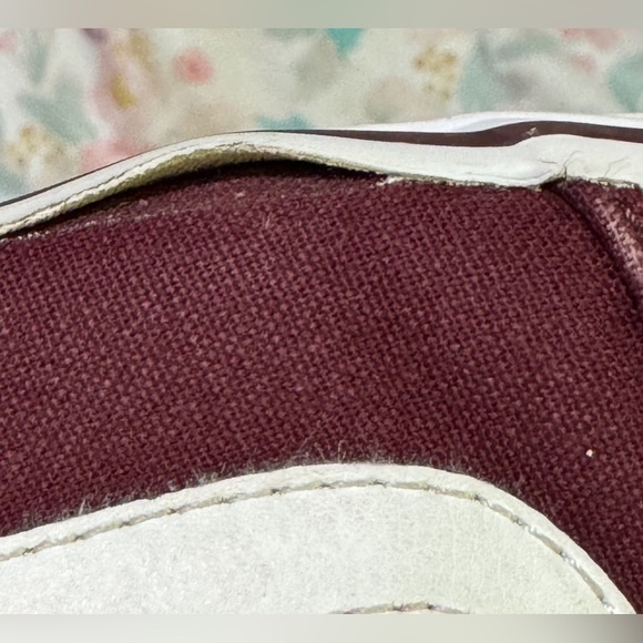 Maroon White Old School Sneakers Van Women Size 9.5 - Picture 11 of 16